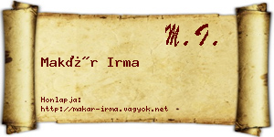 Makár Irma névjegykártya